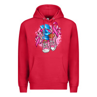 Cardinal cancer ribbon pink converse and flowers Premium Hoodie - AdoDesignShop