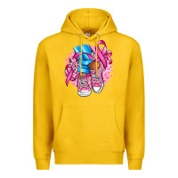 Lemon cancer ribbon pink converse and flowers Premium Hoodie - AdoDesignShop
