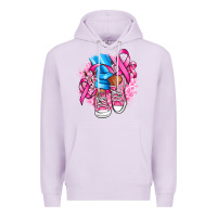 Lilac cancer ribbon pink converse and flowers Premium Hoodie - AdoDesignShop