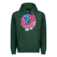 Sports Green cancer ribbon pink converse and flowers Premium Hoodie - AdoDesignShop