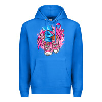 True Royal cancer ribbon pink converse and flowers Premium Hoodie - AdoDesignShop