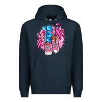 Navy cancer ribbon pink converse and flowers Premium Hoodie - AdoDesignShop