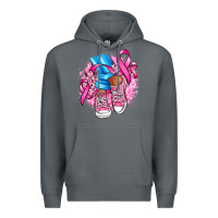 Rock cancer ribbon pink converse and flowers Premium Hoodie - AdoDesignShop