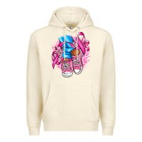 Sandshell cancer ribbon pink converse and flowers Premium Hoodie - AdoDesignShop
