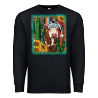 Black Western Christmas Cow Premium Sweatshirt - RanaPortraitStore