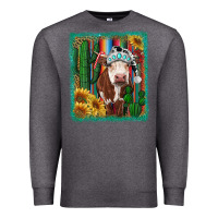 Charcoal Heather Western Christmas Cow Premium Sweatshirt - RanaPortraitStore