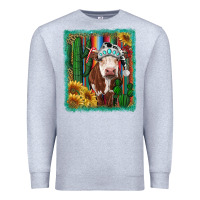 Heather Grey Western Christmas Cow Premium Sweatshirt - RanaPortraitStore