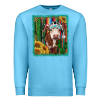 Ocean Blue Western Christmas Cow Premium Sweatshirt - RanaPortraitStore