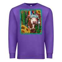 Purple Western Christmas Cow Premium Sweatshirt - RanaPortraitStore
