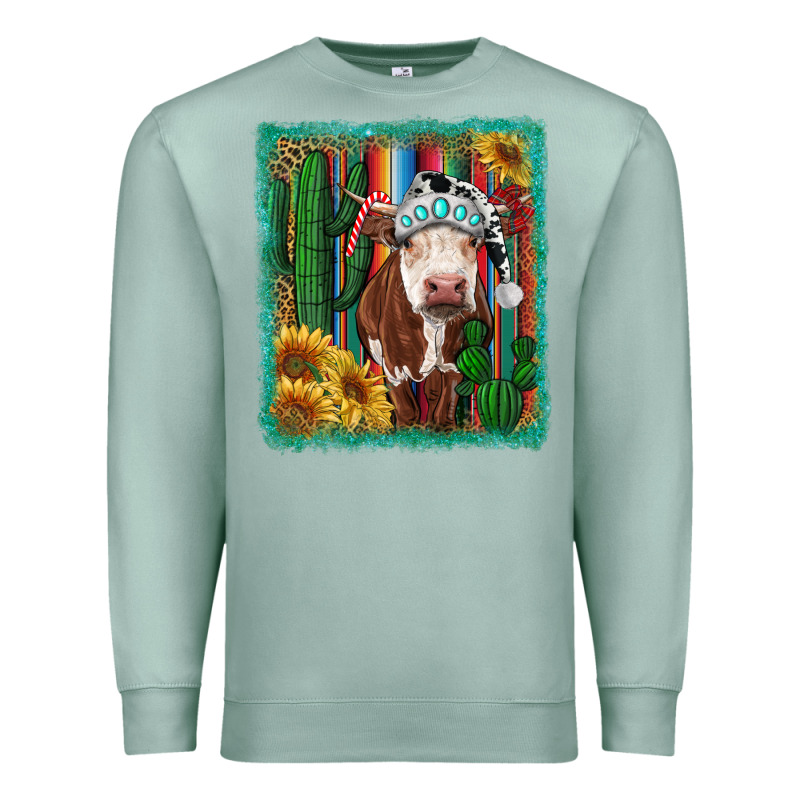 Western Christmas Cow Premium Sweatshirt by RanaPortraitStore | Teevron