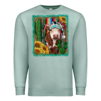 Seafoam Western Christmas Cow Premium Sweatshirt - RanaPortraitStore