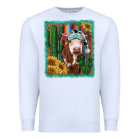 White Western Christmas Cow Premium Sweatshirt - RanaPortraitStore