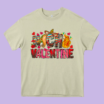 Nacho Valentine Heavy Core Tee Designed By Cowhidedigitalart