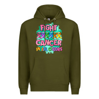 Army Green fight cancer in all colors Premium Hoodie - AdoDesignShop