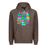 Coffee fight cancer in all colors Premium Hoodie - AdoDesignShop