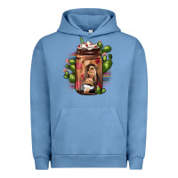 Pigment Pebble Blue mexican coffee cup cactus Urban Hoodie - JahusDesignShop