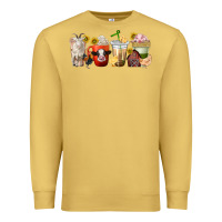Antique Gold farm animals coffee cups Premium Sweatshirt - texasbilliewilder