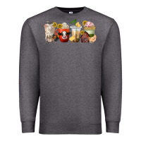 Charcoal Heather farm animals coffee cups Premium Sweatshirt - texasbilliewilder
