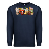Navy farm animals coffee cups Premium Sweatshirt - texasbilliewilder