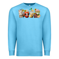 Ocean Blue farm animals coffee cups Premium Sweatshirt - texasbilliewilder