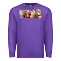 Purple farm animals coffee cups Premium Sweatshirt - texasbilliewilder