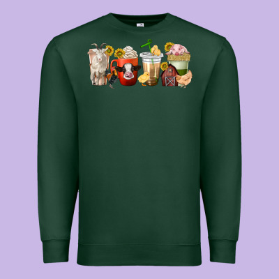 Premium Sweatshirt farm animals coffee cups