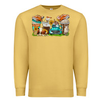 Antique Gold farm truck coffee cups Premium Sweatshirt - texasbilliewilder