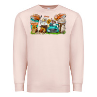 Pale Pink farm truck coffee cups Premium Sweatshirt - texasbilliewilder
