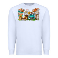 White farm truck coffee cups Premium Sweatshirt - texasbilliewilder