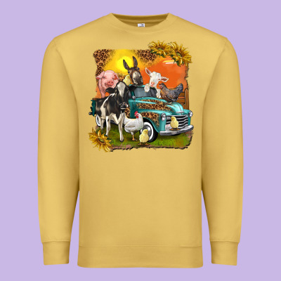 Premium Sweatshirt farm truck with farm animals
