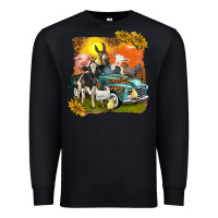 Black farm truck with farm animals Premium Sweatshirt - texasbilliewilder