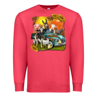 Cardinal farm truck with farm animals Premium Sweatshirt - texasbilliewilder