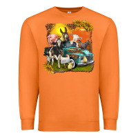 Carrot farm truck with farm animals Premium Sweatshirt - texasbilliewilder