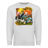 Dove Grey farm truck with farm animals Premium Sweatshirt - texasbilliewilder