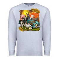 Heather Grey farm truck with farm animals Premium Sweatshirt - texasbilliewilder