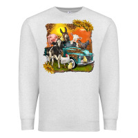 Oatmeal Heather farm truck with farm animals Premium Sweatshirt - texasbilliewilder