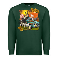 Sports Green farm truck with farm animals Premium Sweatshirt - texasbilliewilder