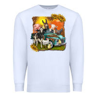 White farm truck with farm animals Premium Sweatshirt - texasbilliewilder