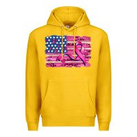 Lemon american flag and  cancer ribbon pattern Premium Hoodie - AdoDesignShop