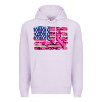 Lilac american flag and  cancer ribbon pattern Premium Hoodie - AdoDesignShop