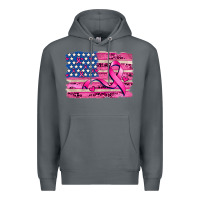 Rock american flag and  cancer ribbon pattern Premium Hoodie - AdoDesignShop