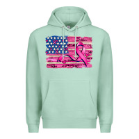 Seafoam american flag and  cancer ribbon pattern Premium Hoodie - AdoDesignShop