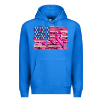 True Royal american flag and  cancer ribbon pattern Premium Hoodie - AdoDesignShop