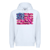 White american flag and  cancer ribbon pattern Premium Hoodie - AdoDesignShop