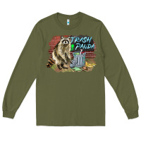 Army Green raccoon trash panda Long Sleeve Tee - BarkalooDesign