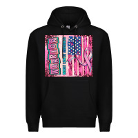 Black warrior breast cancer and american flag Premium Hoodie - AdoDesignShop