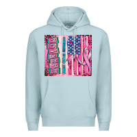 Blue Mist warrior breast cancer and american flag Premium Hoodie - AdoDesignShop