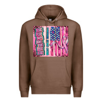 Chestnut warrior breast cancer and american flag Premium Hoodie - AdoDesignShop