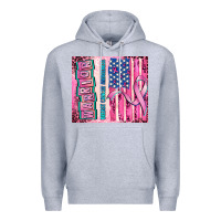 Heather Grey warrior breast cancer and american flag Premium Hoodie - AdoDesignShop