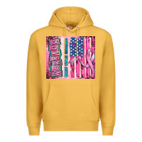 Mustard warrior breast cancer and american flag Premium Hoodie - AdoDesignShop